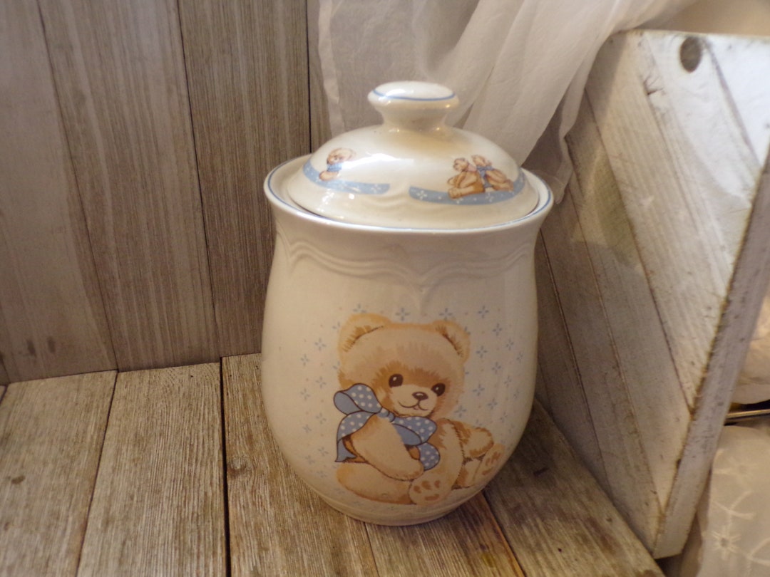 Vtg Teddy Bear Canister 80s Kitchen Teddy Bear Kitchen Etsy
