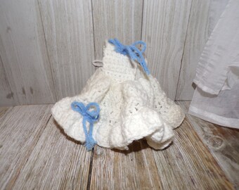 Vtg Crocheted Doll Apron, Vtg Doll Clothes, White Apron, Craft Project, Memories, Gift, Prop, Daysgonebytreasures