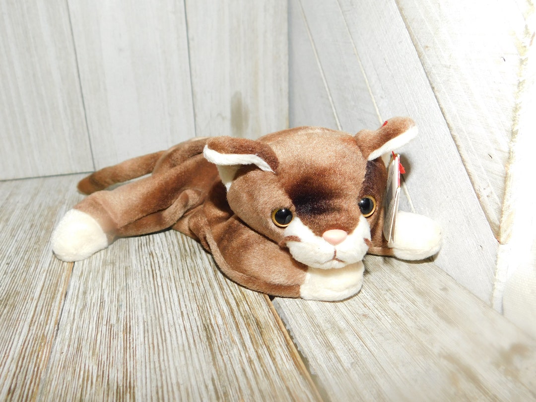 Ty Beanie Baby Pounce 197 Ty Kitten, Vintage Ty Stuffed Animal, Cat