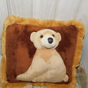 Brown Bear Pillow, Soft Fluffy Pillow, 3 D Bear Pillow, Small Pillow, Vtg Home Decor, Childs Pillow, Memories, Daysgonebytreasures *y