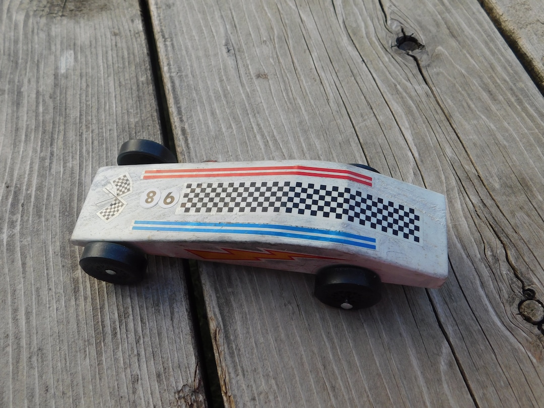 Vintage Pinewood Derby Boy Scouts Car, Wood Car Boy Scouts, Racing Car