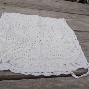 PILLOW SHAM Crocheted Needs MENDING, Craft Project, Repurpose, Memories, Gift, Prop, Daysgonebytreasures *y