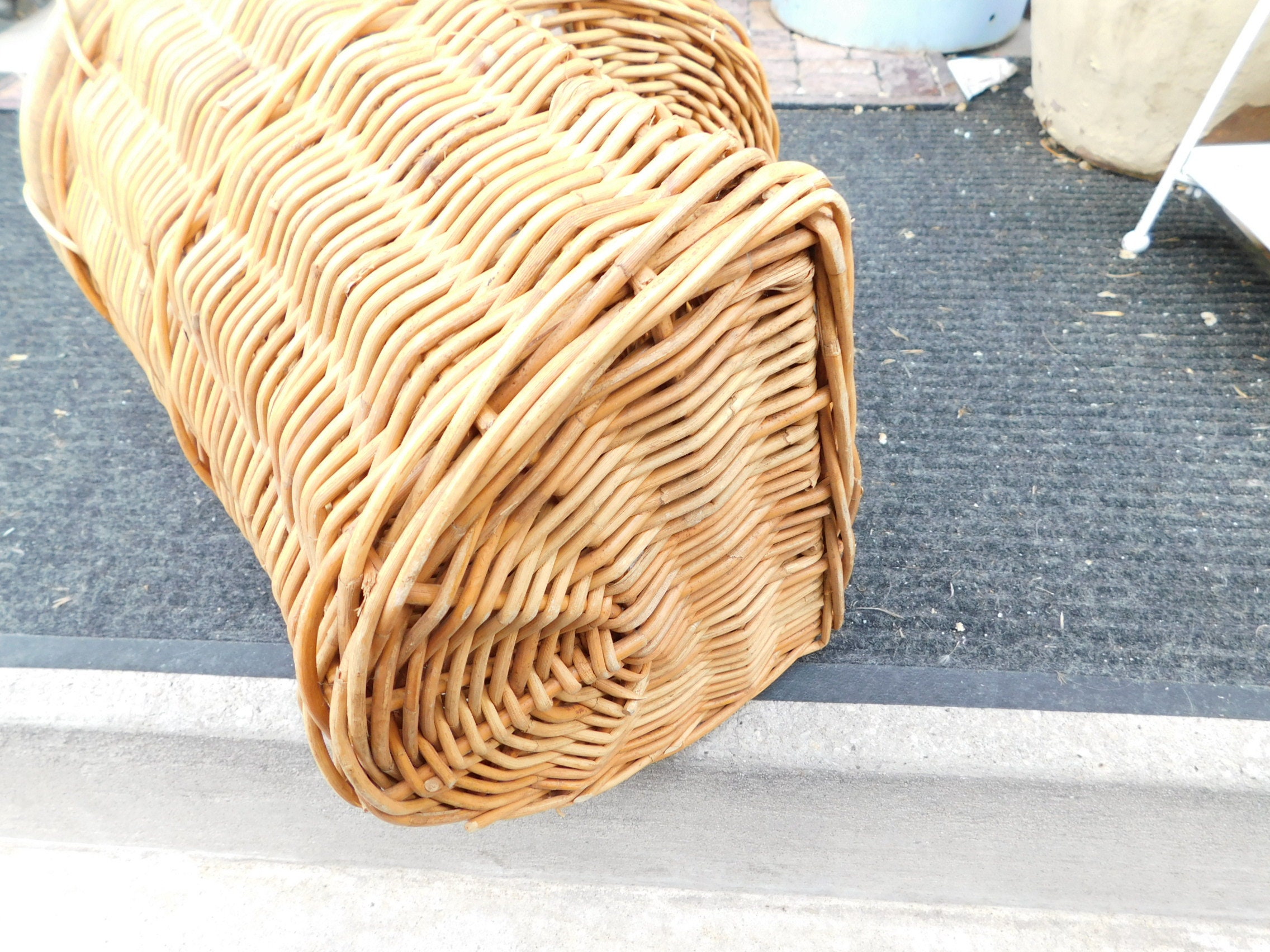Stair Way Basket Wicker stairway basket Basket Vintage Etsy