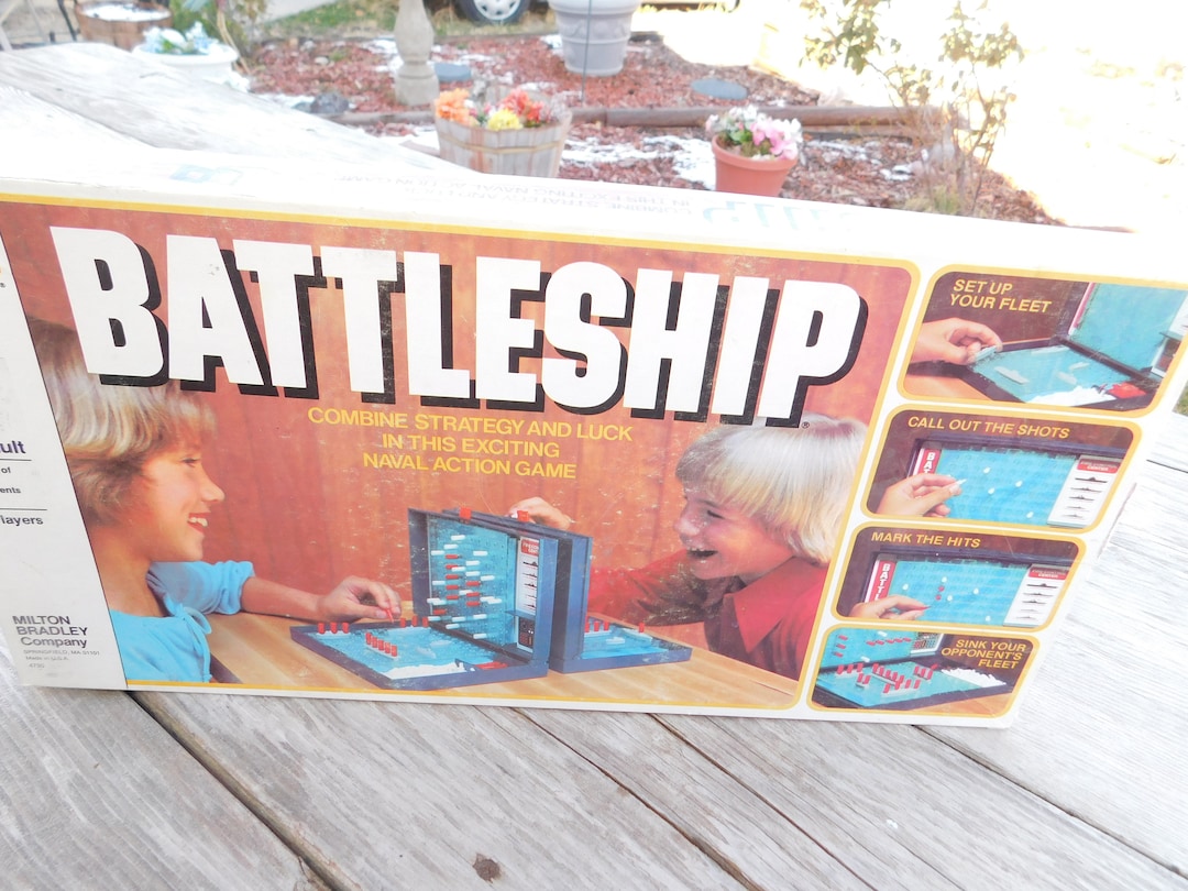 Battle Ship Game Naval Combat Game Milton Bradley 78, Vintage War Board ...