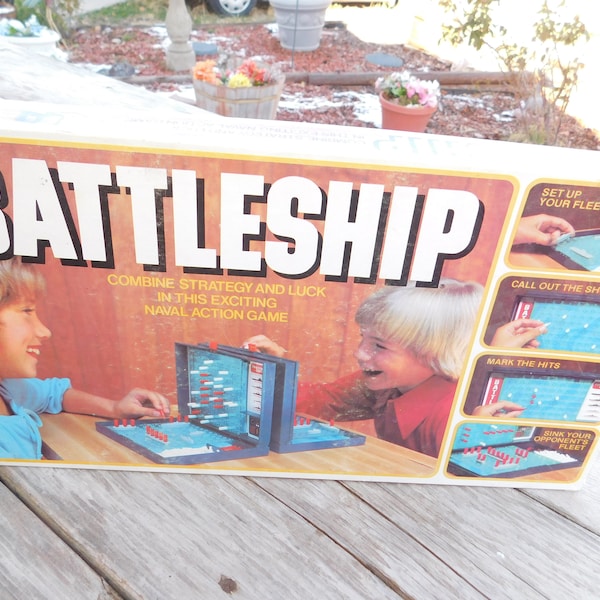 Juego de batalla naval, juego de combate naval Milton Bradley 78, juego de mesa de guerra vintage, juego de mesa VTG, noche de juegos, regalo de recuerdos de la infancia,