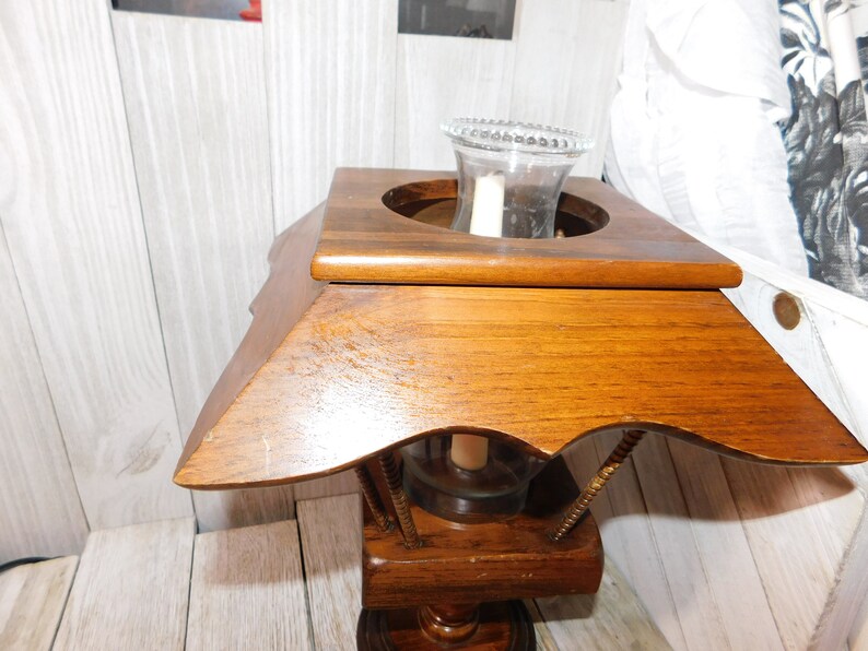 Wooden Candle Holder Lamp or Light Wood Candle Holder With Etsy