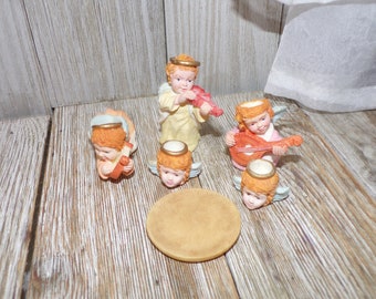 Vtg  Angel Practical Tea set, Miniature Tea Set, Teapot, Cups, Creamer, Sugar Bowl, Plate, Religious Angelic Memories Daysgonebytreasures *