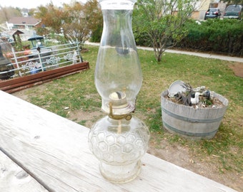 Hurricane Lamp Clear Honeycomb Pattern Preppers Oil Lamp Vtg Kerosene  Vtg Home Decor Country Farm Dec, Memories, Daysgonebytreasures *