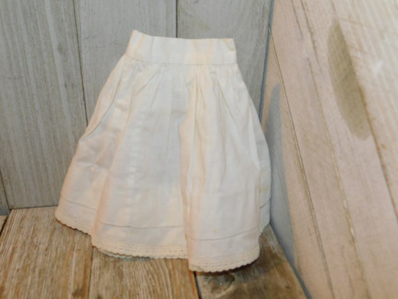 Doll Skirt White Small, Handmade Doll Skirt, Vint Doll Clothing, Bear Clothes, Childhood Memories, Gift, Prop, Daysgonebytreasures *y