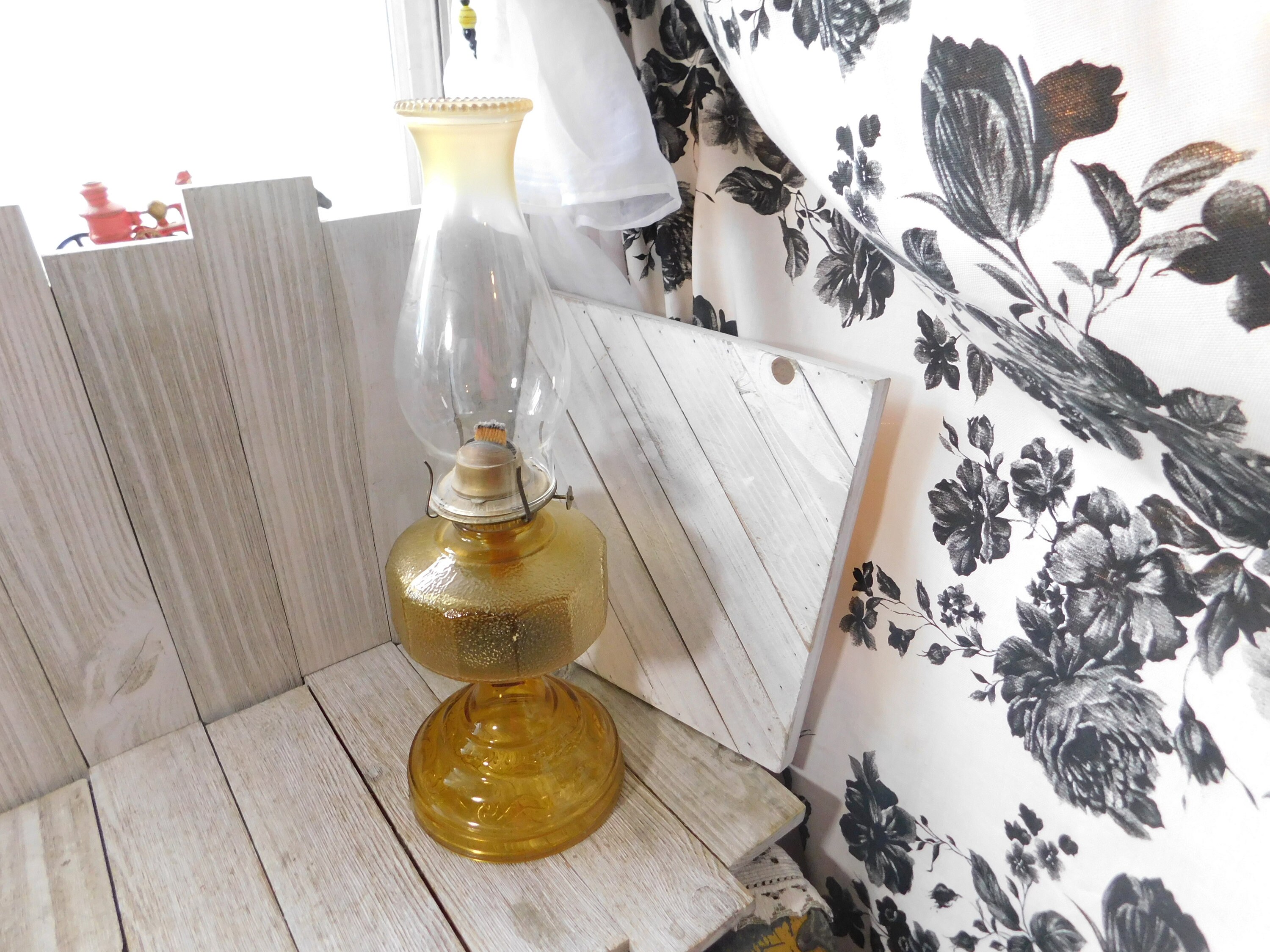 Oil Lamp Kerosene Lamp Primitive Oil Lamp Vintage Pedestal Etsy