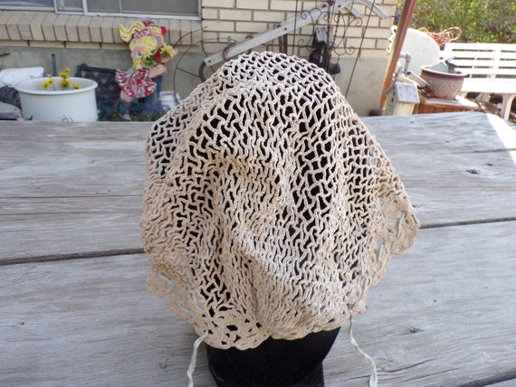 Vtg Ladies Crocheted Hat, Ladies Crocheted Bonnet… - image 1