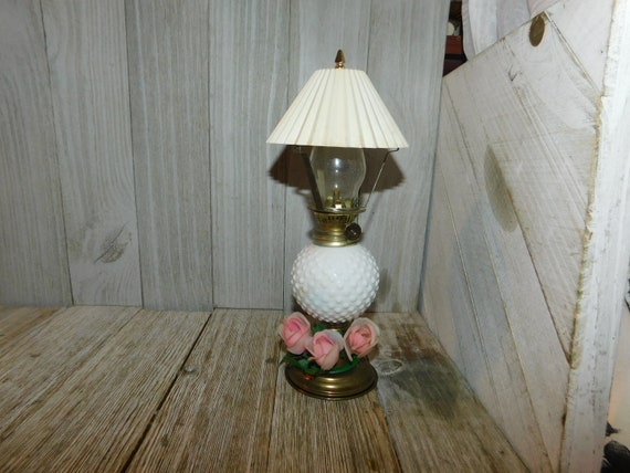 Milk Glass Hobnail Hurricane Lamp, Vintage Oil Lamp, Vintage Home Decor, Country Home Decor, Prop, Gift, Daysgonebytreasures