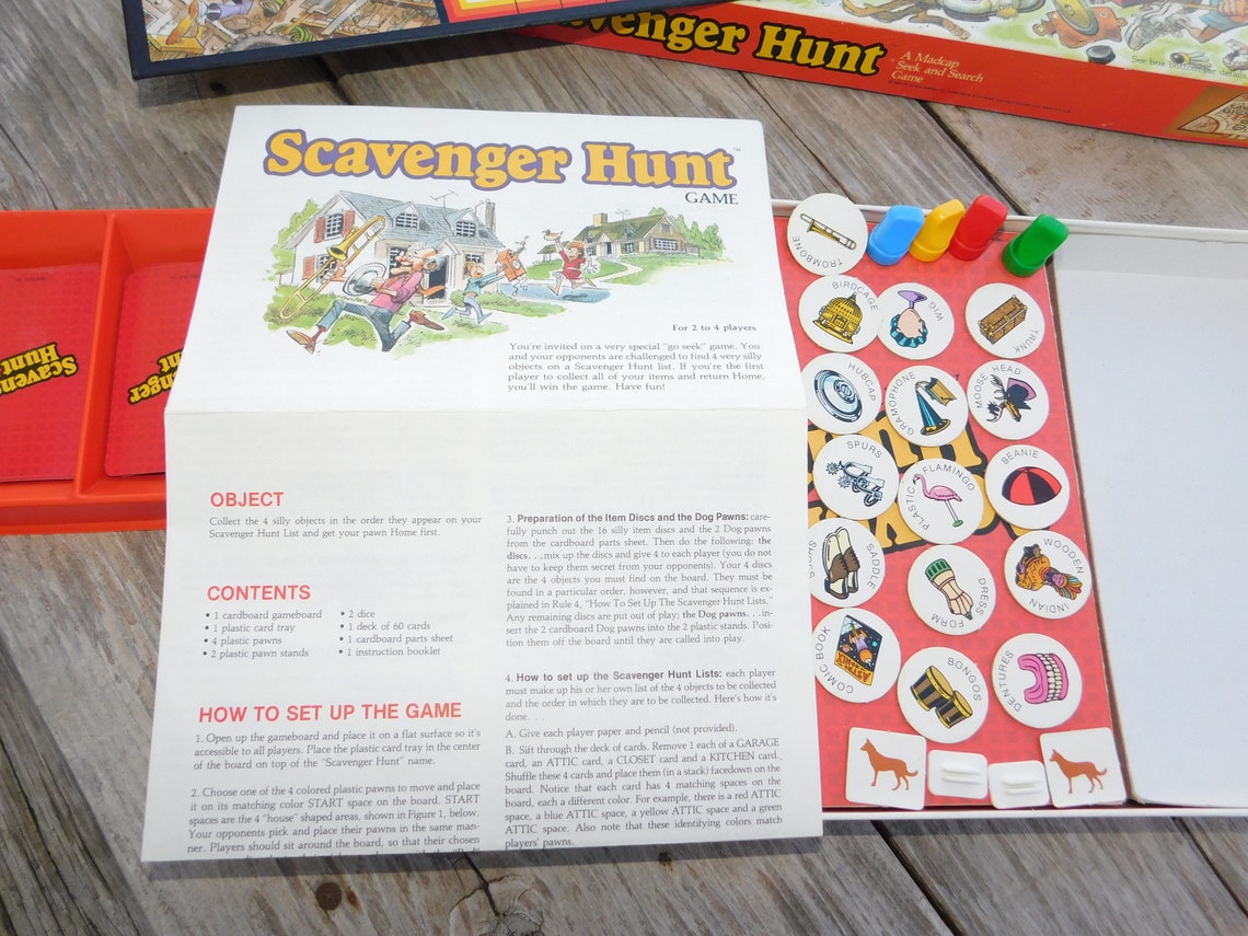 Vintage Scavenger Hunt Board Game 1983 Board Gamevintage Etsy