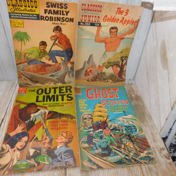 Comic Books, CHOICE LISTING Swiss Family Robinson Three Golden Apples Outer LIMITS 11 Ghost Stories Memories Prop Daysgonebytreasures *