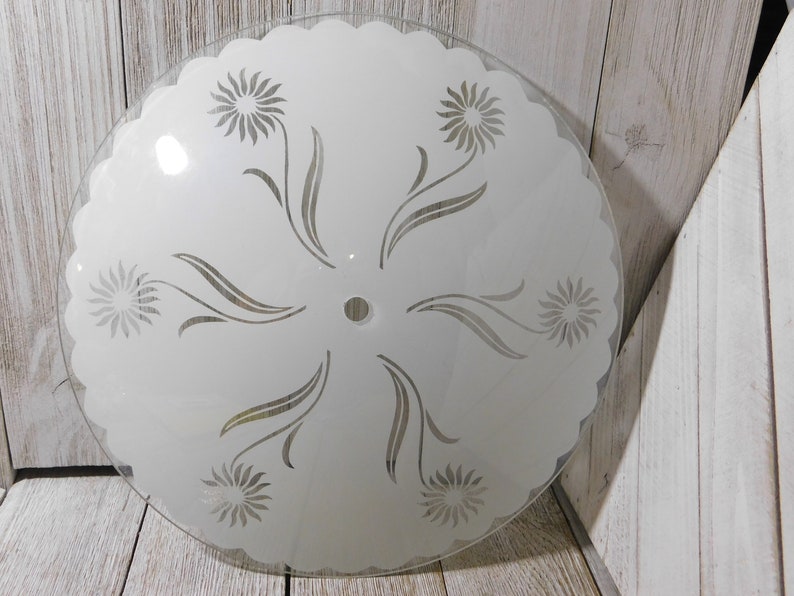 Vintage Flower Lamp Shade, Frosted Round Lamp Shade, Vintage Hom Vintage Flower Lamp Shade, Frosted Round Lamp Shade, Vintage Hom