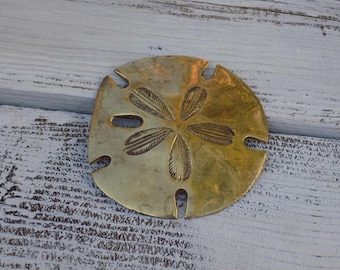 BRASS SAND DOLLAR, Vtg Home Decor, Nautical Decor, Ocean, Seashell, Memories, Gift, Prop, Daysgonebytreasures