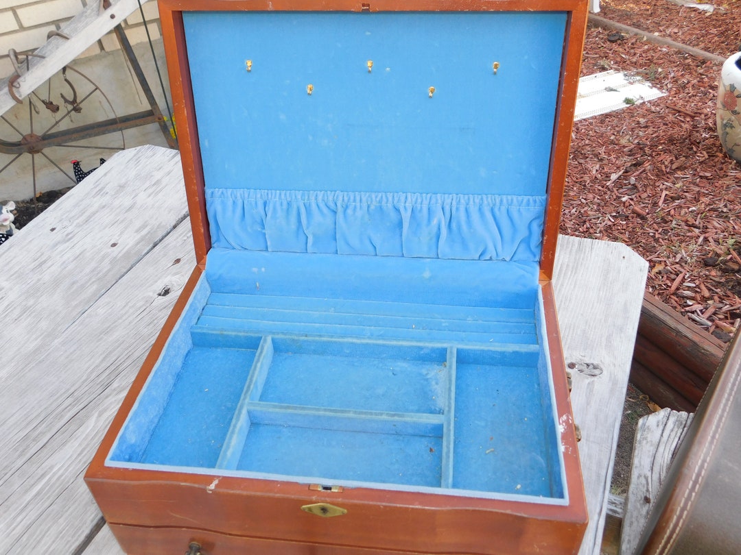 Vintage Large Chest Jewelry Box, Vintage Trunk Jewelry Box, Large