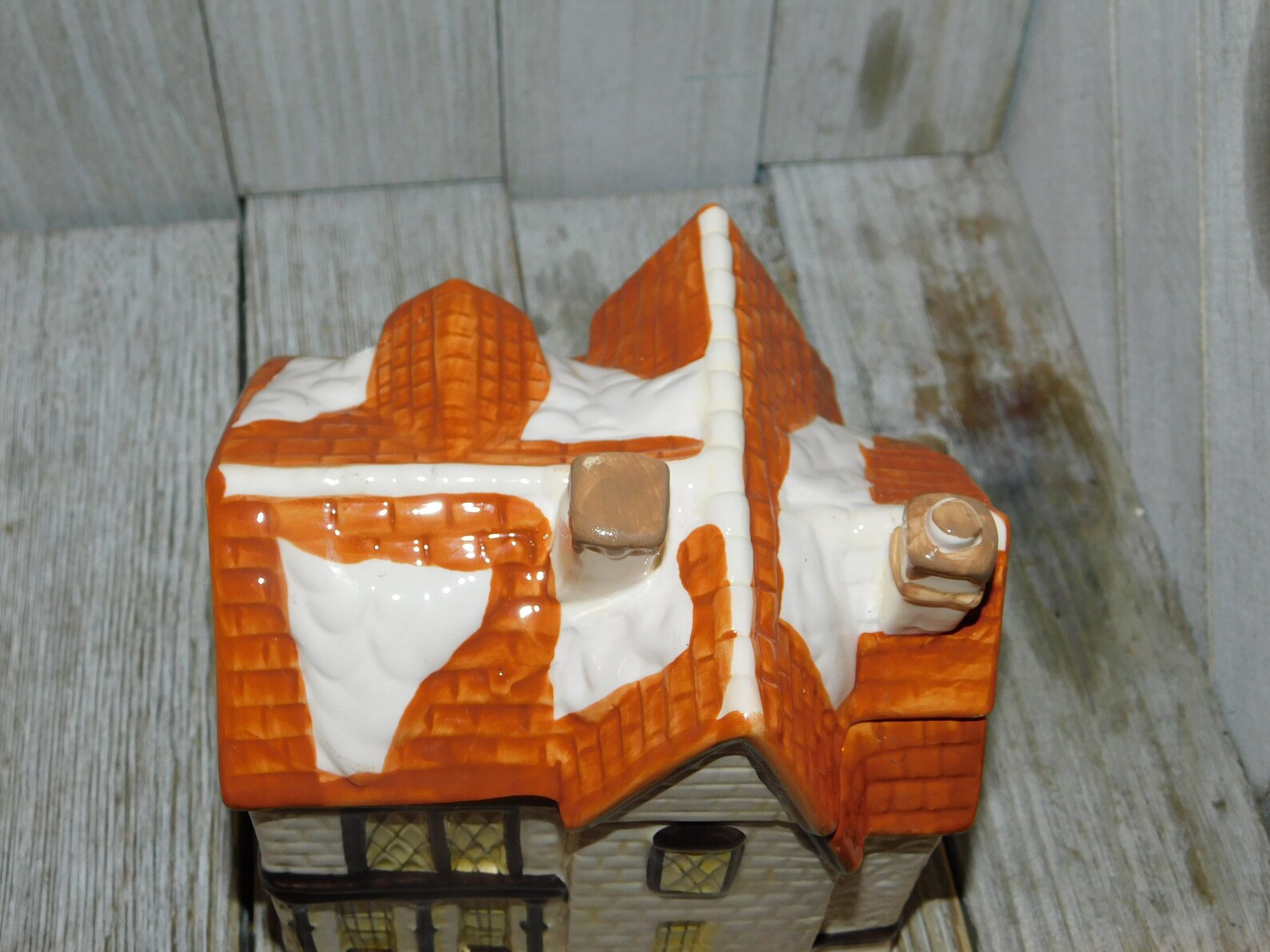 Vintage Cottage House Cookie Jar House Jar Vintage Kitchen Etsy