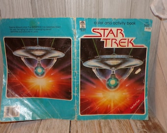 Star Trek USED COLORED Coloring Book Vintage Coloring Book  TV Show Childhood Memories Gift Prop Daysgonebytreasures *y