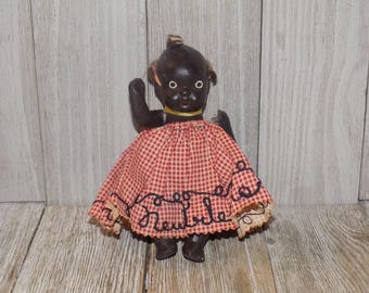 African American Doll, Strung Baby Doll, Vintage Doll, Memories, Gift, Prop, Daysgonebytreasures *y
