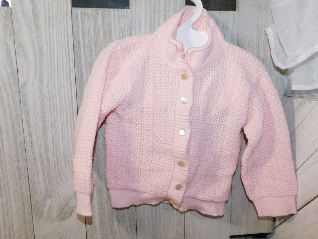 Vintage Baby Girl Pink Sweater Baby Girl Sweater Girls Etsy