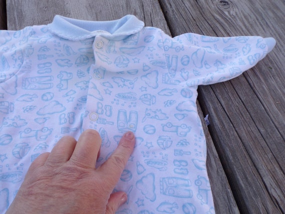 Vtg Newborn baby Boy Sleeper , Newborn Sleeper, V… - image 7