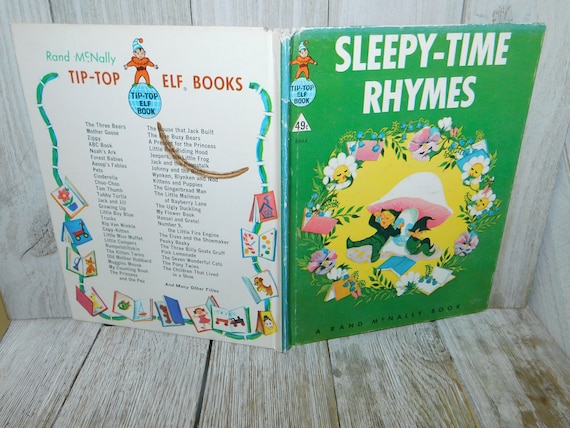 Sleepy-Time Rhymes A Rand McNally Book, Elf Book, Vintage Childrens Book, Childhood Memories, Gift, Prop, Daysgonebytreasures *