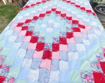 Unfinished QUILT TOP, only Patch Work, Nice. 78 x 66, Vintage Quilt Top, Quilt, vintage home decor, Gift, Daysgonebytreasures *y