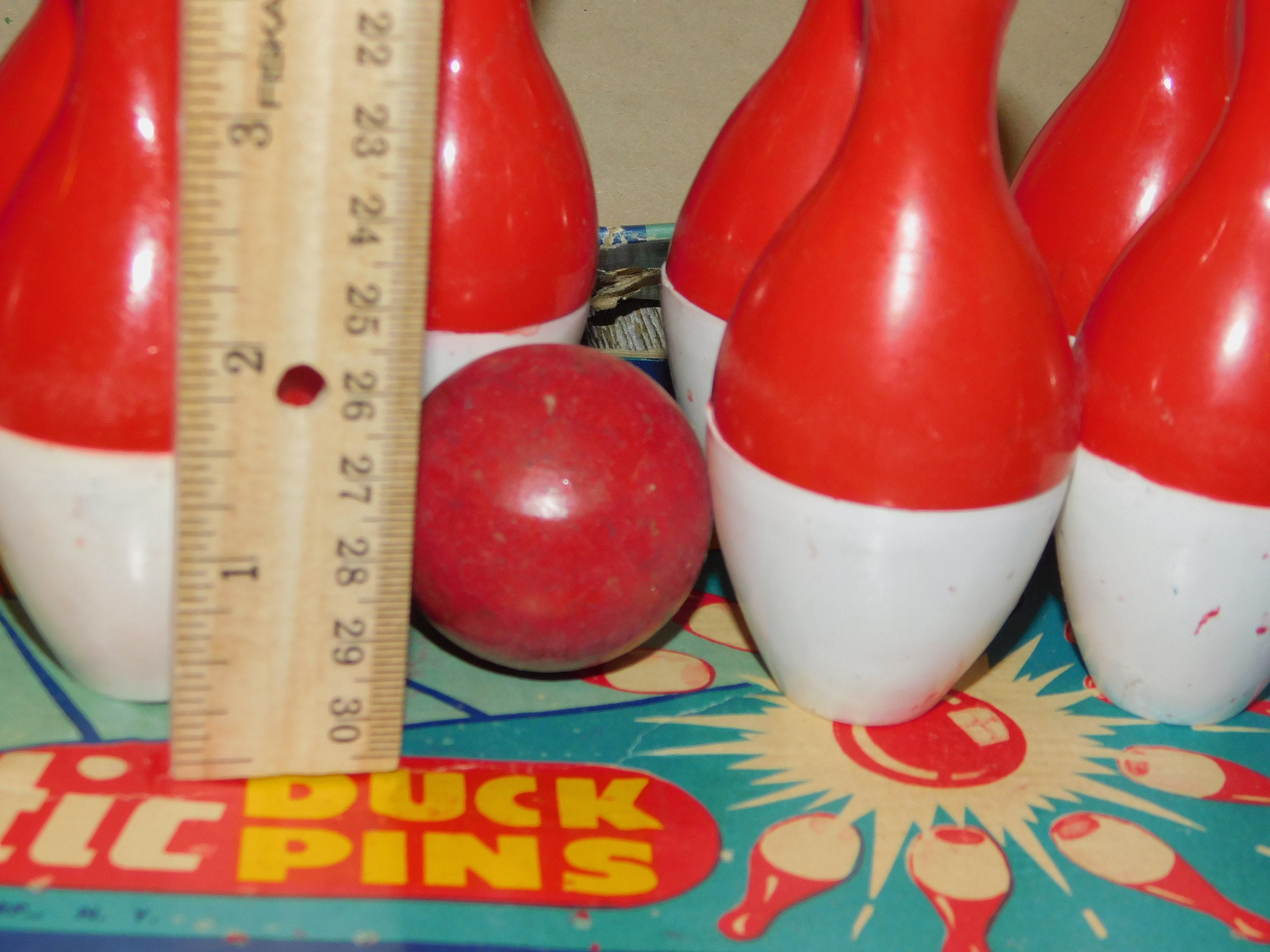 Vtg Deluxe Bowling Kit, With Plastic Duck Pins, Deluxe Game Corp
