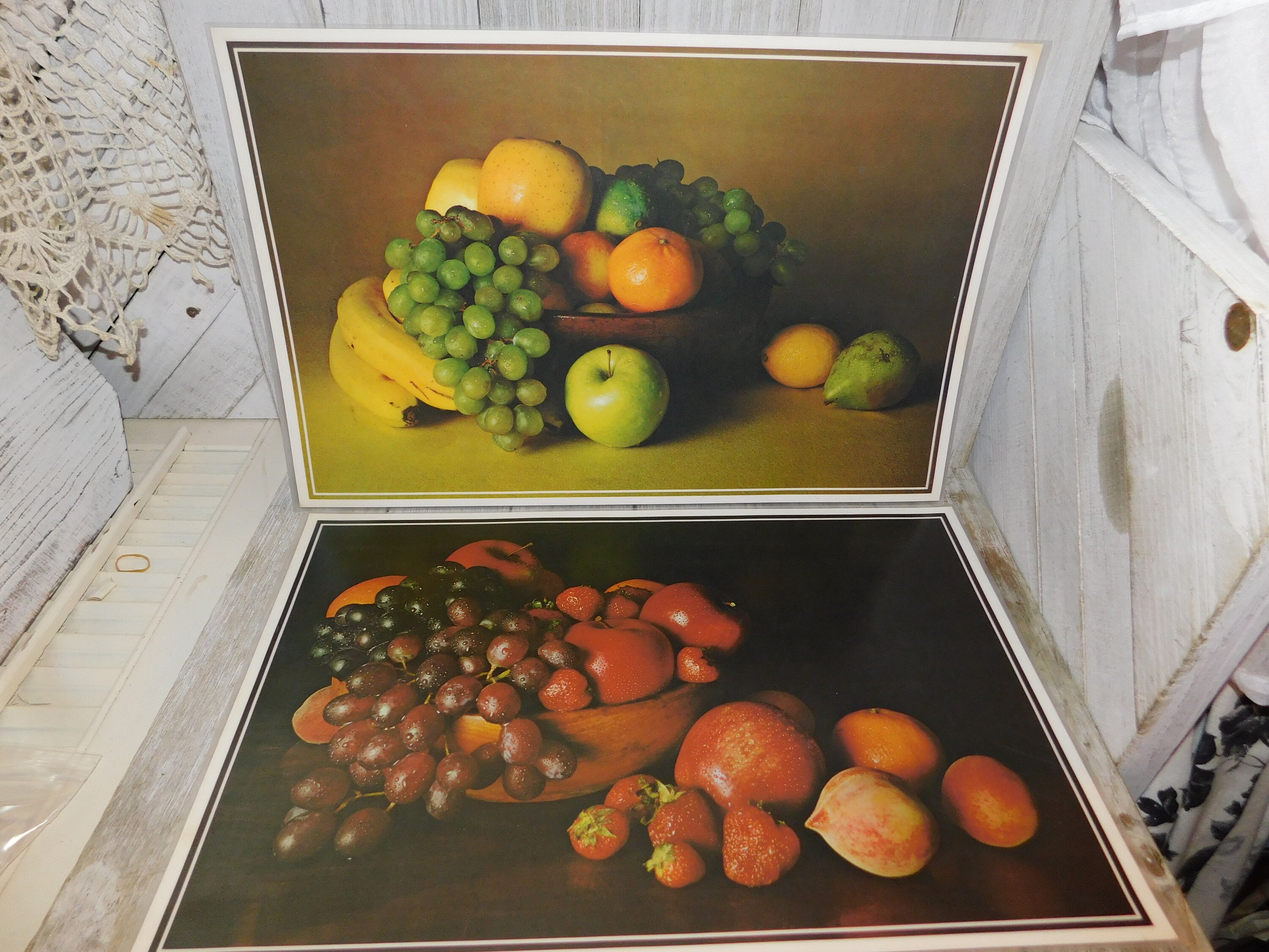 Fruit Place Mats Set Reversible, Vtg Place Mats, Place Mats, Vintage Home Decor, Fruit, Kitchen Decor, Memories, Daysgonebytreasures *