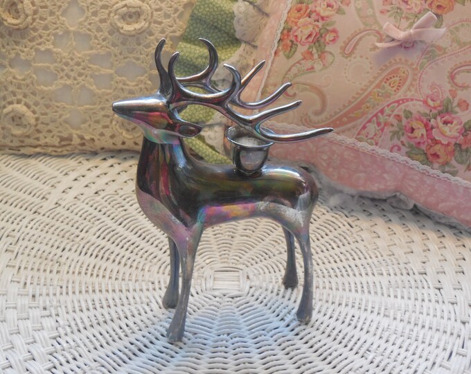 Silver Deer Candle Holder Etsy