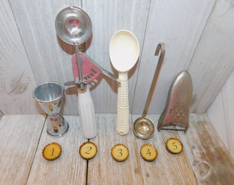 Kitchen Tools YOUR CHOICE  Ice Cream Spoon, Grater, Ladle, Barware, Gift Prop Memories Daysgonebytreasures *