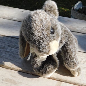 Common Wealth Stuffed Bunny, Gray and White Stuffed Bunny, Vintage Stuffed Animals, Childhood Memories, Gift, Daysgonebytreasures,Dc*