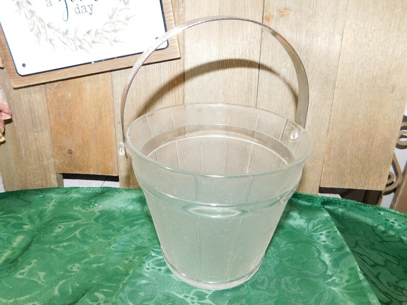 Vintage Glass Ice Bucket Barrel 1960s Ice Bucket Pot lucks Etsy