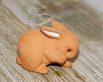 Vintage Tiny Brown Rabbit Figurine, Small figurine, Small Bunny Small Rabbit, Bunny Rabbit, Gift, Memories,  Prop, Daysgonebytreasures, **