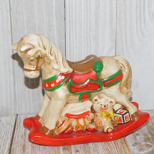 Rocking Horse Bank, Baby&#39;s Room Decor, Childs Room, Baby Shower Gift, Vintage Home Decor, Memories, Daysgonebytreasures **