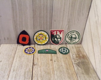 Vintage Girl Scout Patches, Girl Scout Awards, CAMP Alice Idaho, Girls Scouts USA, Memories, Gift, Prop, Daysgonebytreasures   *