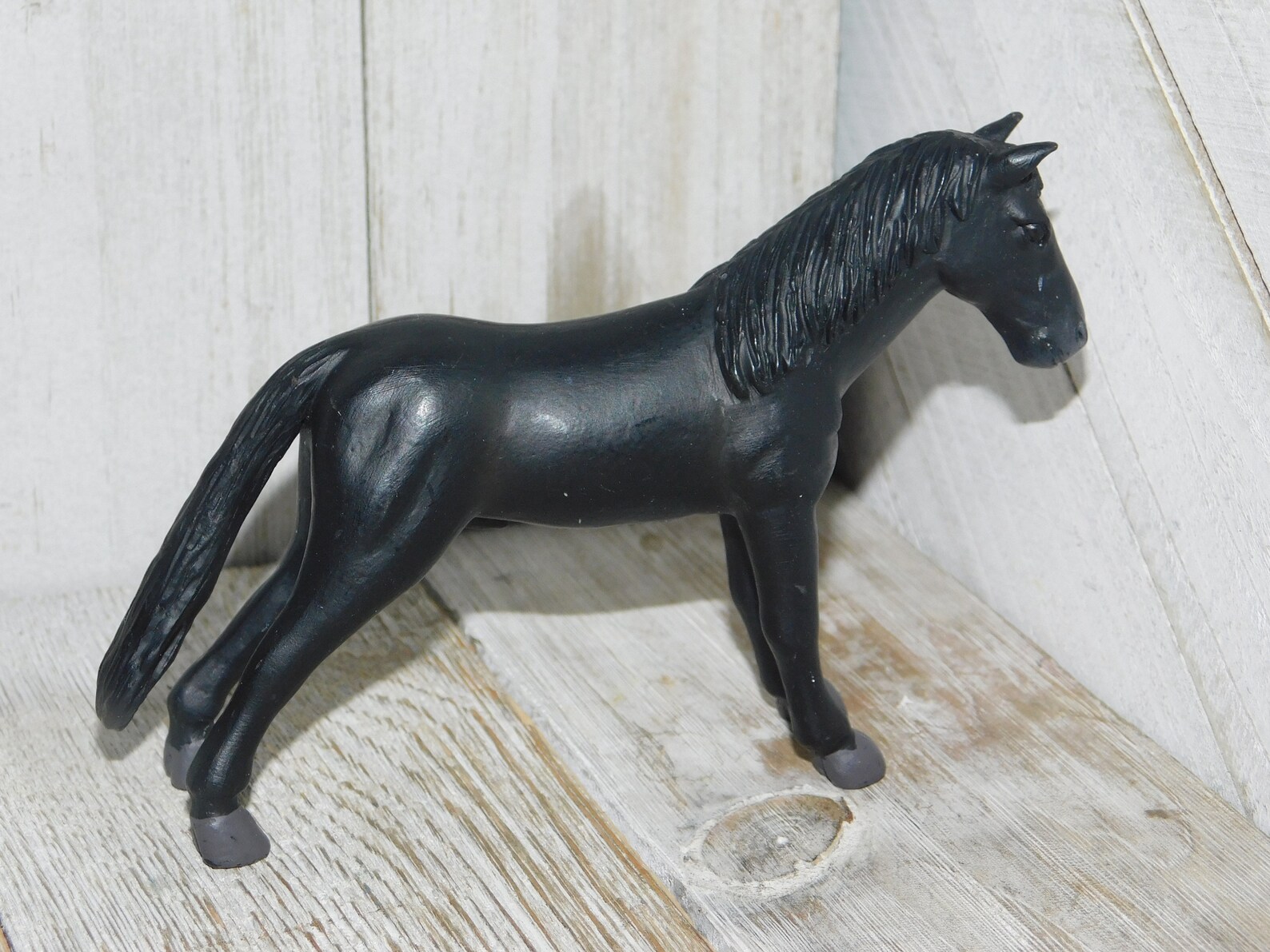 Vintage Black Small Toy Horse Vintage Plastic Horse Vintage Etsy