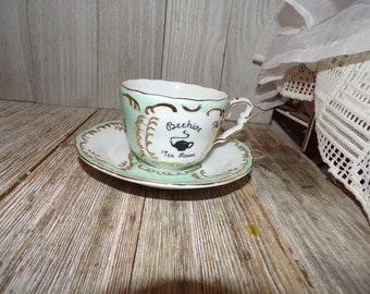 Bee Hive Tearoom Cup and Saucer, Fancy Cup and Saucer, Beehive SLC Tea Room Cup Saucer, Memories, Gift, Prop,  Daysgonebytreasures