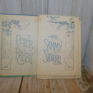 Vtg Peter Rabbit and Sammy Squirrel Book, Antique Childs Book, Old Book ...