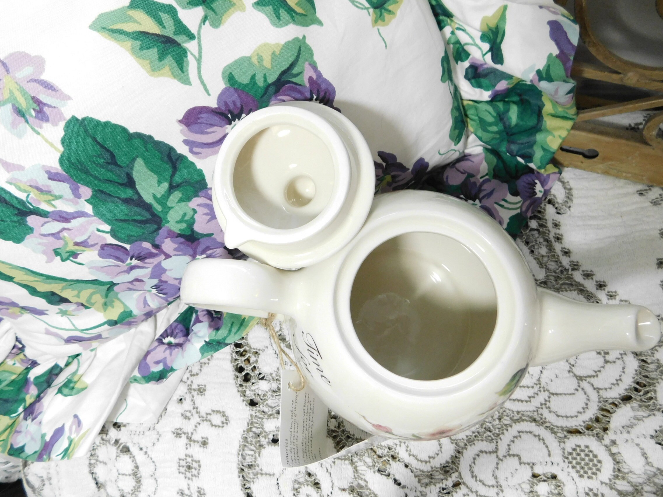 Time For Tea Teapot Martha Vaughn Vintage Teapot Vintage Etsy