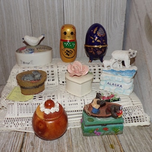 Trinket Box YOUR CHOICE Rose Trinket Bear Trinket Box Egg Trinket Box Gift, Ring Box, Polar Bear Box, Memories, Daysgonebytreasures *