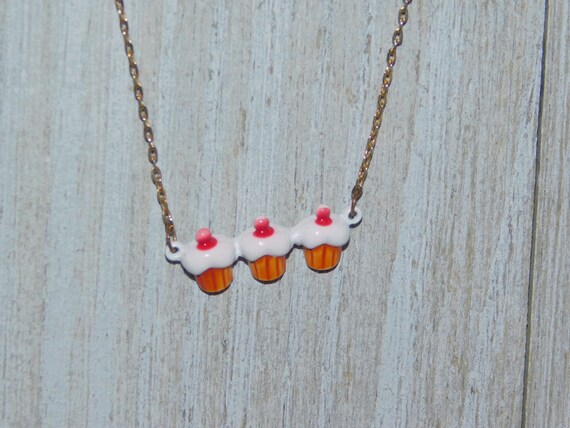Avon Cup Cake little girls Necklace Cup Cakes Little Girl Jewelry  Avon Jewelry Small Necklace Gift Memories Prop Daysgonebytreasures