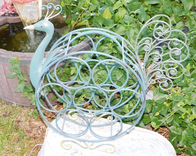 Wine Rack Peacock Wine Rack Metal Peacock Wine Rack Bar Etsy