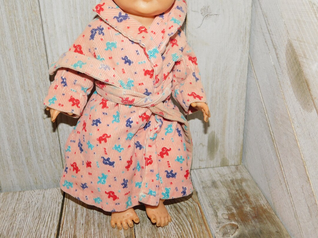Corduroy Pink Doll Robe, Vtg Small Doll Robe, Vintage Doll Clothes ...