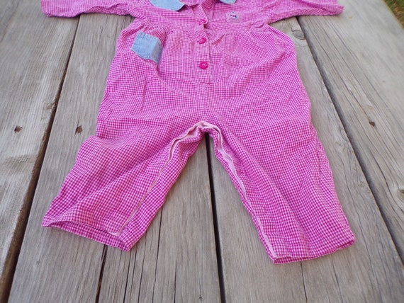 Vtg Spirit  Baby Girl Outfit, Pink Gingham Baby G… - image 5