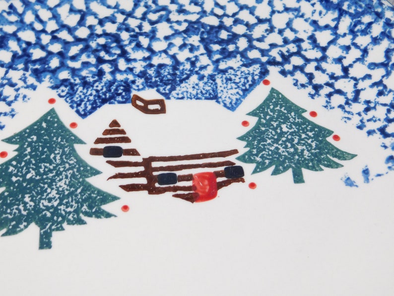 Folk Craft Cabin in the Snow Dinner Plates Sold Separately Etsy