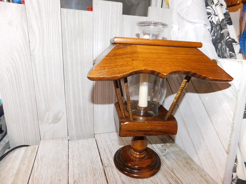 Wooden Candle Holder Lamp or Light Wood Candle Holder With Etsy