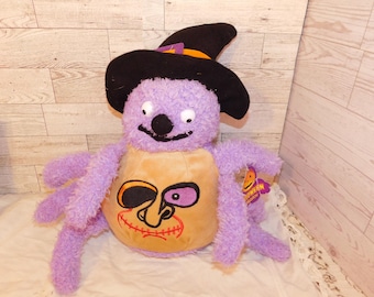 KELLY TOY Cuddle Me Purple Witch Spider w Tag, 2003, Plush Animal, Memories, Gift, Prop, Daysgonebytreasures *y