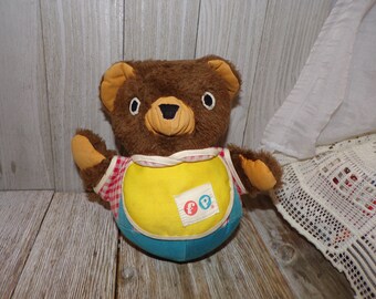 Fisher Price, Chubby Cub Bear, 719 Roly Poly, Chime Bell Works, 70s, Vintage Toys, Memories, Gift, Prop, Daysgonebytreasures